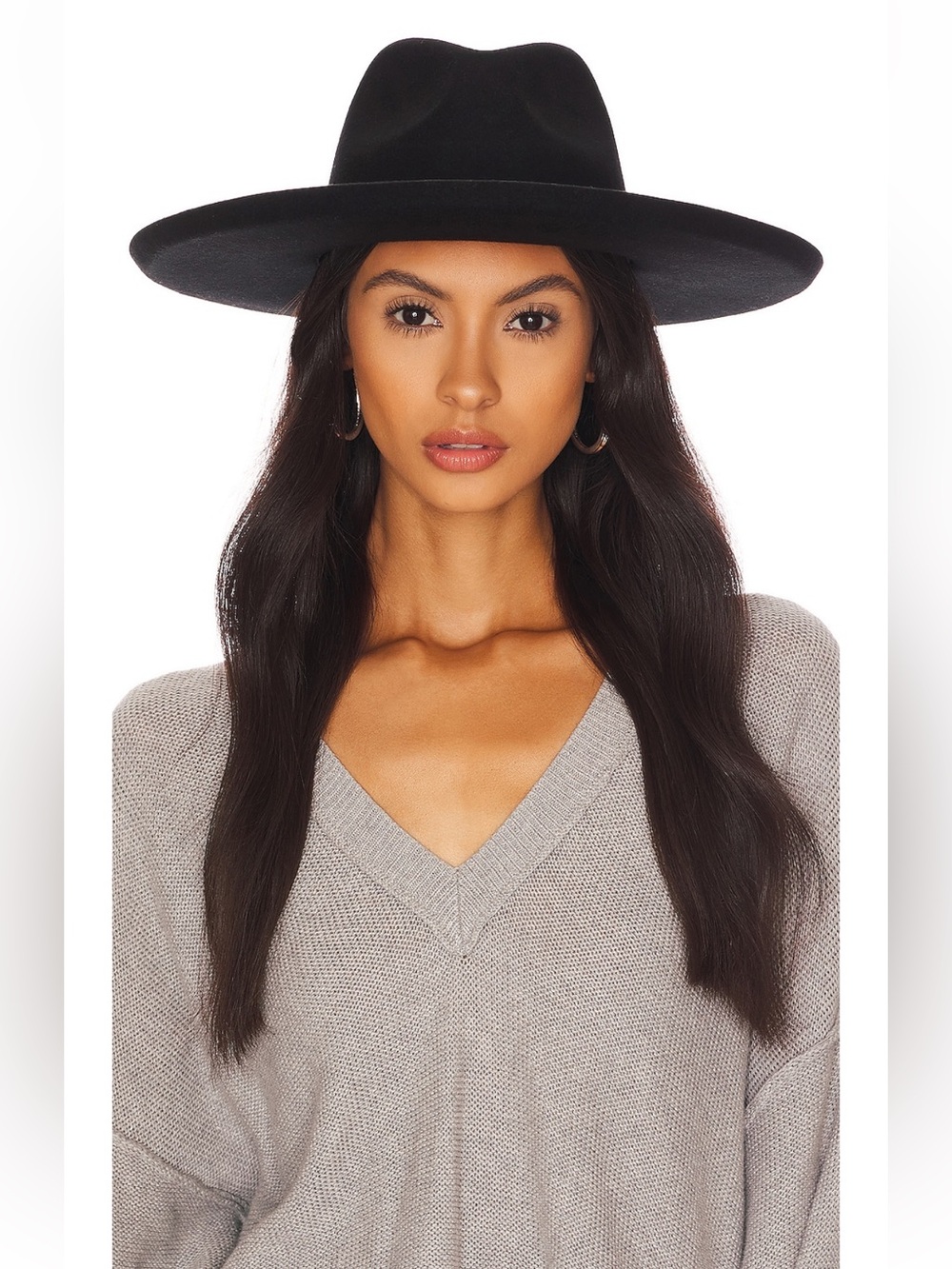 Lack Of Color Melodic Black Wide-Brim Fedora Hat